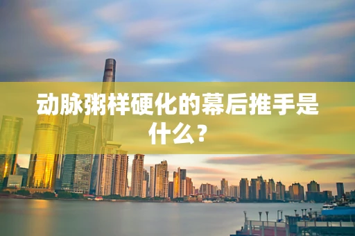 动脉粥样硬化的幕后推手是什么？