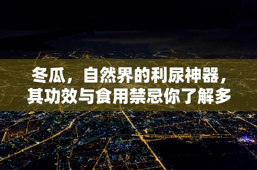 冬瓜，自然界的利尿神器，其功效与食用禁忌你了解多少？